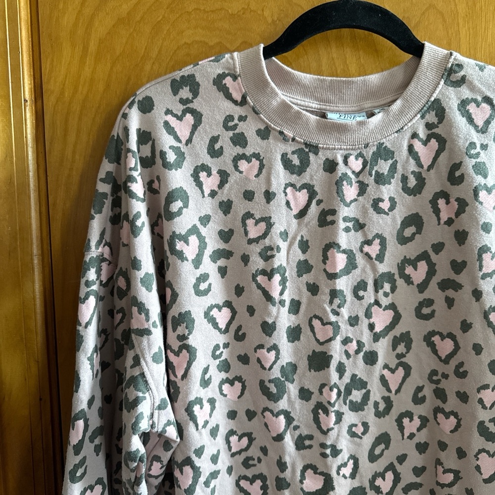 Mighty Fine Pink and black Heart Leopard Pajama Top